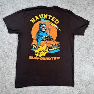 Return to Sender Haunted Tow Grim Reaper Car T Shirt Mens L Deadtow Tee Brown